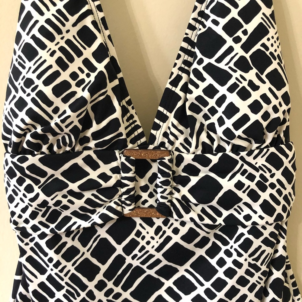 JANTZEN Animal Print One Piece Halter Swimsuit